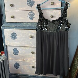 Elegant Black Sequin Nightgown